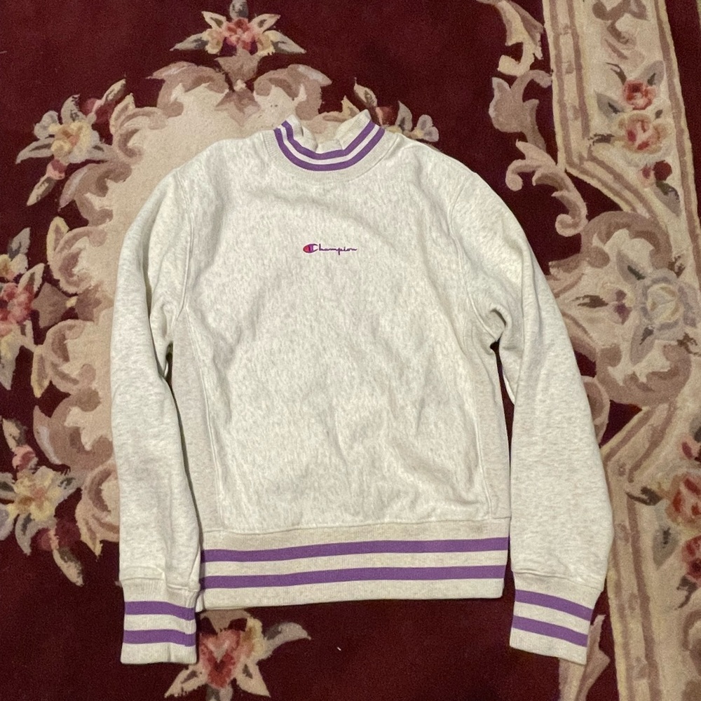 Champion Purple Sweater Mock Neck Size S